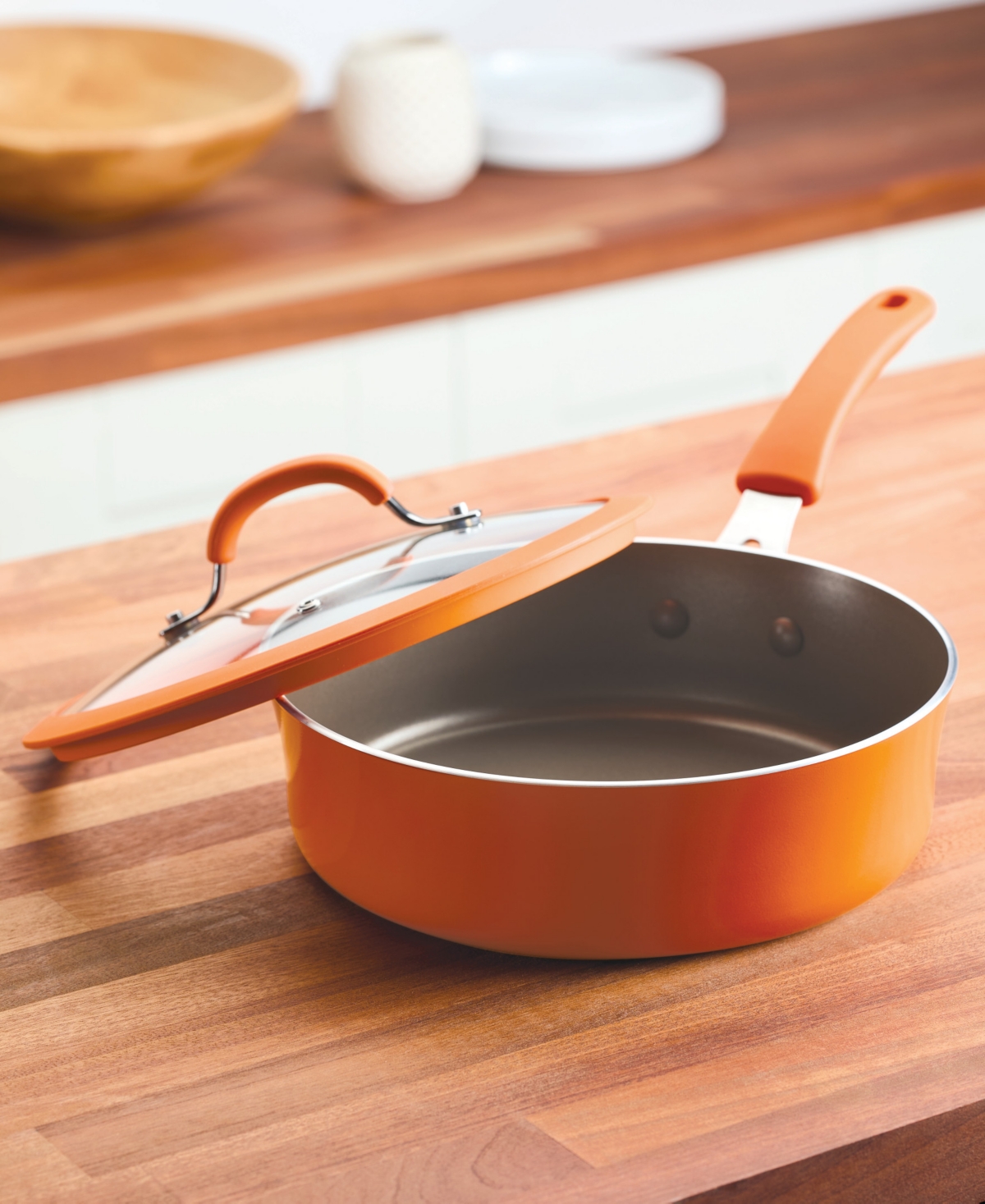 Rachael Ray Cook + Create 3-qt. Nonstick Saute Pan With Lid In Orange