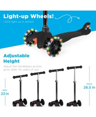 Kids Mini Kick Scooter Toy w/ Light-Up Wheels and Height Adjustable T-Bar