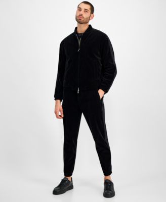 A|X Armani Exchange Men's Full-Zip Velour Bomber Jacket - Macy's