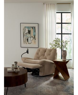 Bovell Fabric Power Swivel Glide Recliner, Created for Macy's