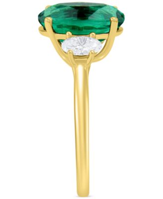 Lab Grown Sapphire (5-5/8 ct. t.w.) & Lab Grown Diamond (3/8 ct. t.w.) Ring in 14k White Gold (Also available in Emerald & Ruby)