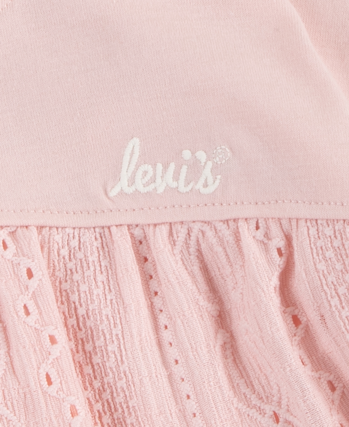 LEVI'S BIG GIRLS EYELET MIXING LONG SLEEVE TOP 