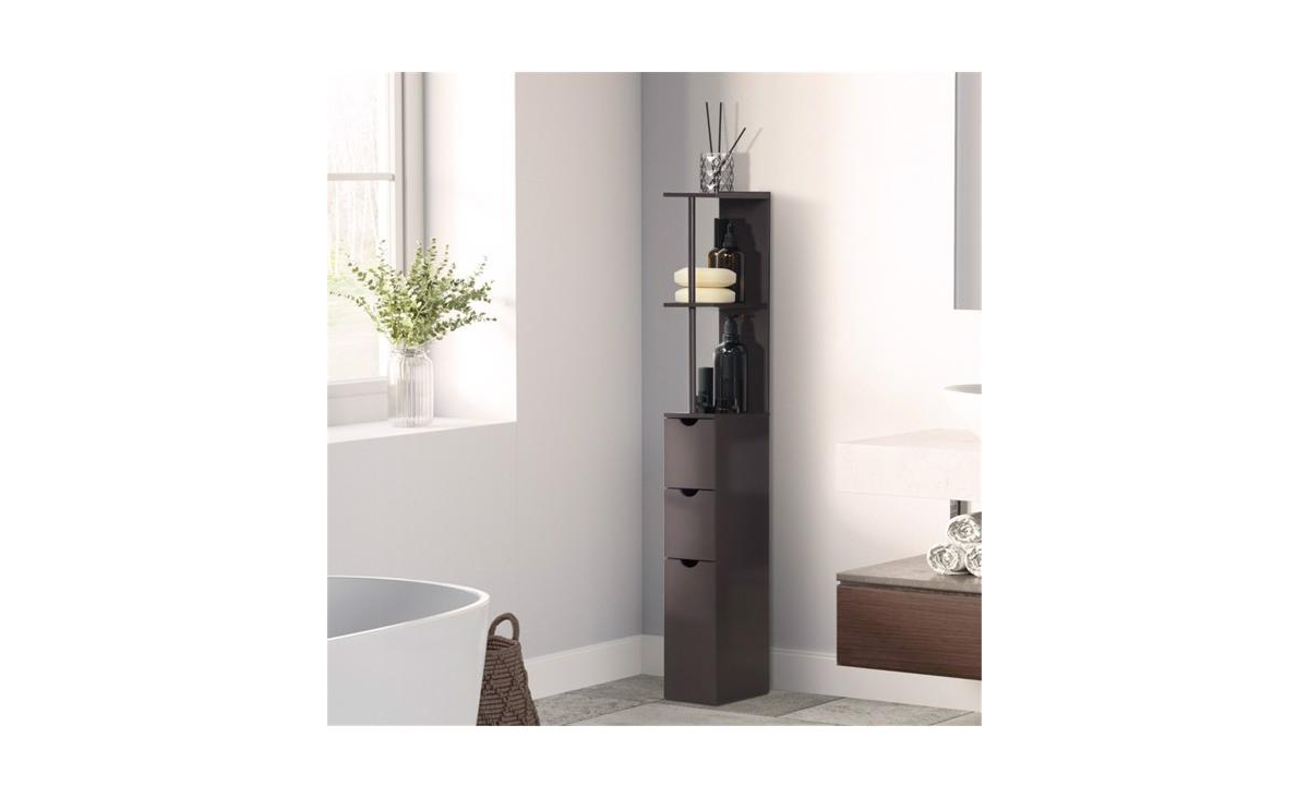 SlickblueBathroom Storage Cabinet – Stylish and Functional Organizer for Bathroom Essentials - Brown