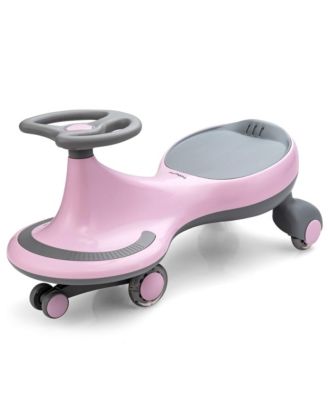 Wiggle Car Ride-on Toy w/ Flashing Wheels for Toddlers and Kids Red