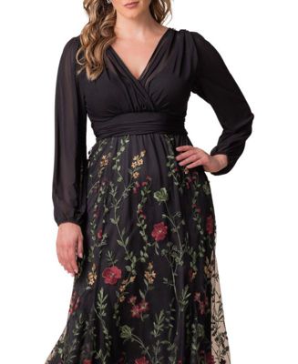 Plus Size Isabella Embroidered Mesh Formal Gown
