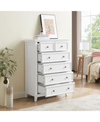 Modern 6-Drawer Dresser With Storage Cabinet for Living Room & Closet