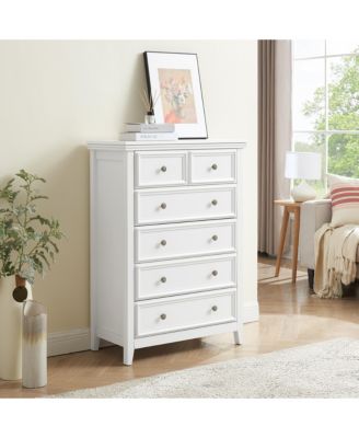 Modern 6-Drawer Dresser With Storage Cabinet for Living Room & Closet