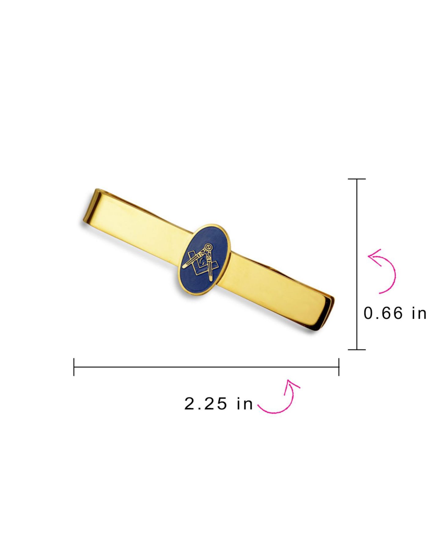 Зажим для галстука Bling Jewelry с масонской символикой, золотистый, нержавеющая сталь, цвет: Золотой — фото 2