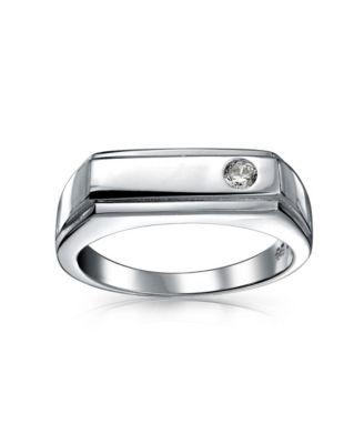 Monogram Cubic Zirconia Accent Band Ring .925 Sterling