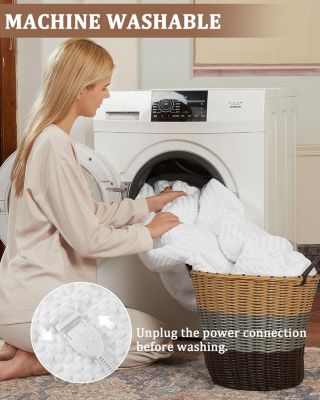 King Size Waffle Sherpa Electric Heated Blanket with Dual Control, 100" x 90"