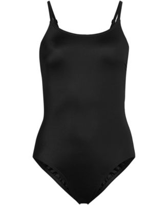 Petite Tugless Thin Strap One Piece Swimsuit