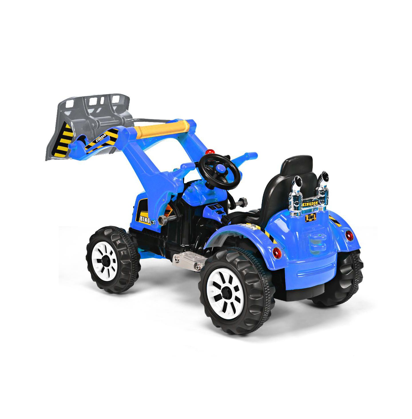 Детская игрушка Costway Excavator Truck with Front Loader, Battery Powered Ride-On, 66 lb. Capacity, Ages 3-10, цвет: Синий — фото 4