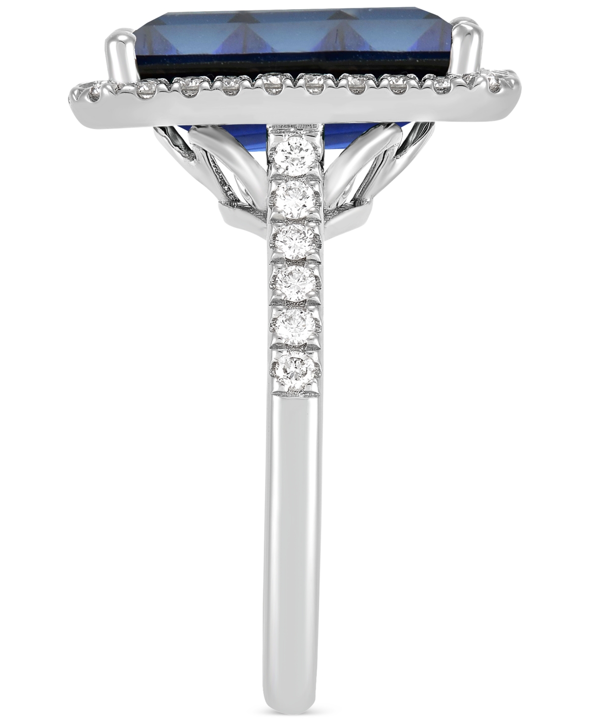 Grown With Love Lab Grown Emerald (6-1/2 Ct. T.w.) & Lab Grown Diamond (1/2 Ct. T.w.) Ring In 14k White Gold (also A In Saphire