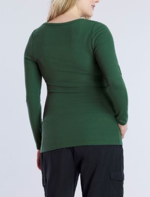 Maternity Square Neck Rib Knit Long Sleeve Tee - Motherhood