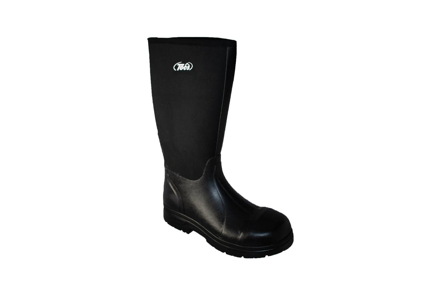 Мужские ботинки Tecs 16" Cement Rubber Boot Steel Toe Black, цвет: Чёрный — фото 1