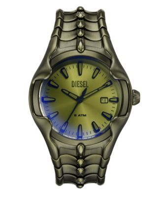時計 DIESEL Vert date stainless watch y2k Diesel Men's Vert Quartz Three-Hand Date Green Stainless