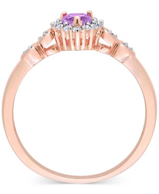 Lab-Grown Blue Sapphire (1/4 ct. t.w.), Lab-Grown White Sapphire (1/8 ct. t.w.), & Diamond Accent Heart Ring in Sterling Silver