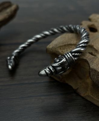 Silver Twisted Eagle Stainless Steel Bangle