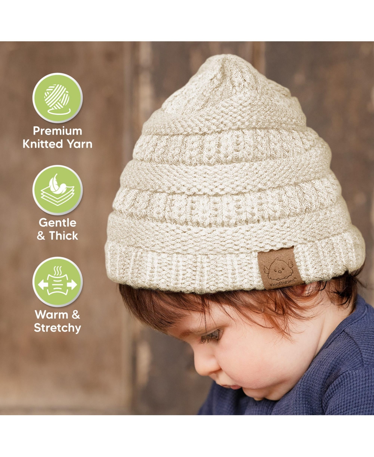 KeaBabies 3pk Warmzy Baby Beanies, 0-36 months Baby Hats, Baby Winter Hat for Newborn, Infant, Toddlers, Boys, Girls