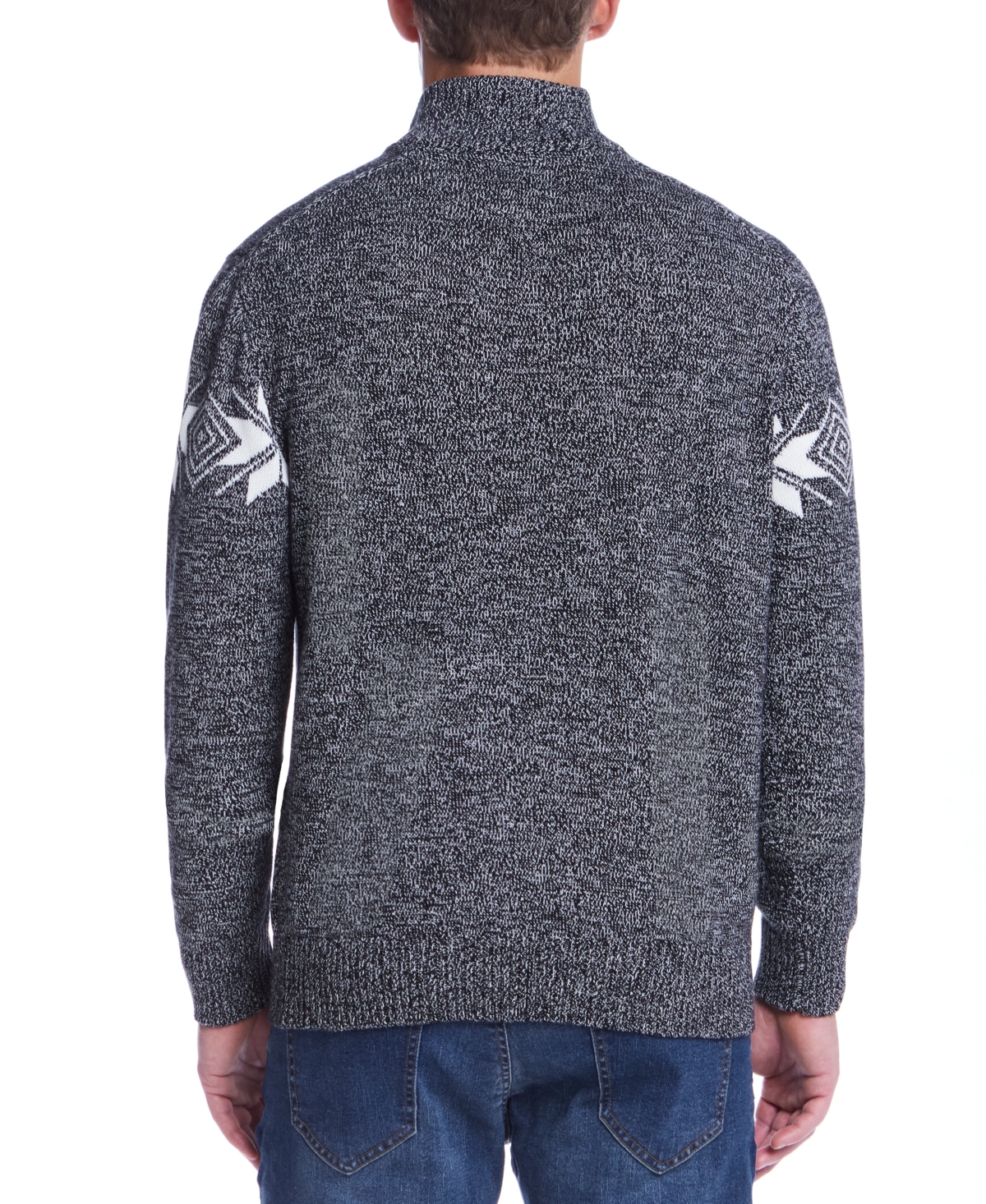 Weatherproof Vintage Men's Quarter-Zip Snowflake-Pattern Sweater