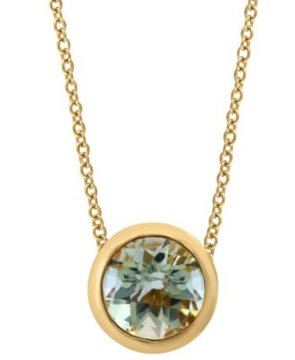 EFFY&reg; Round Gemstone 18" Pendant Necklace in 14K Gold Plated Silver 