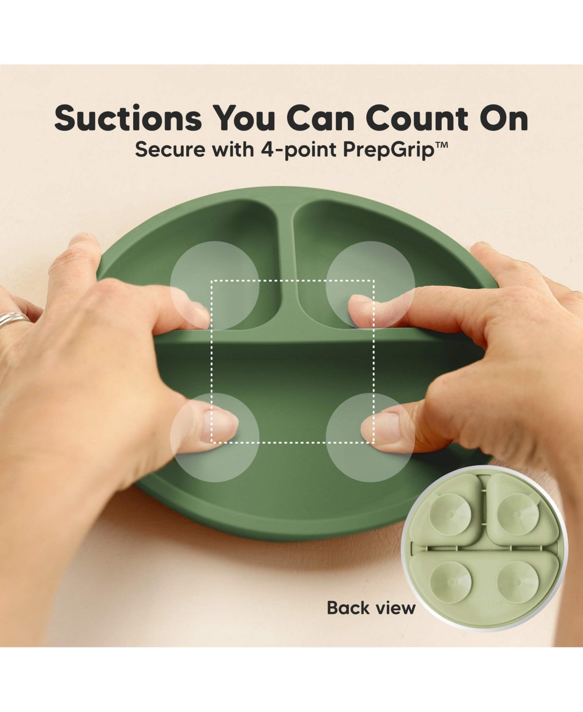 KeaBabies 3-Pack Prep Suction Plates for Baby, 100% Silicone Toddler Plates, Bpa-Free Divided Baby Plates with Suction