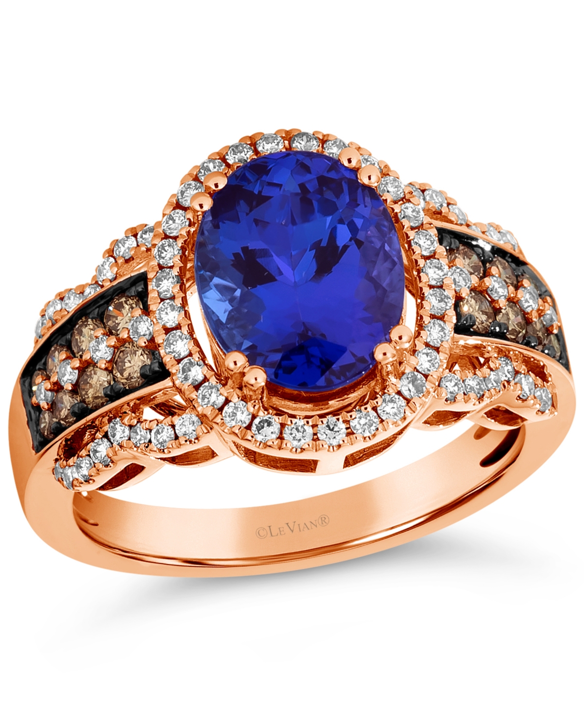 Le Vian Blueberry Tanzanite (2-1/2 ct. t.w.) & Diamond (5/8 ct. t.w.) Halo Statement Ring in 14k White Gold (Also Available in 14Kor 14k Ye
