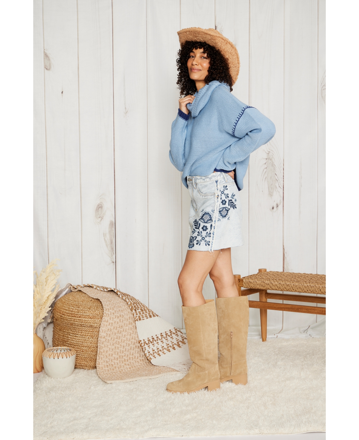 Driftwood Women's Sage Skirt X Nordic Raw-Edge-Hem Mini Skirt
