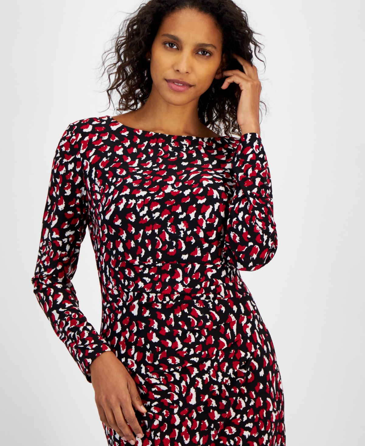 Kasper Women's Printed Long-Sleeve Sheath Dress, Regular & Petite Sizes