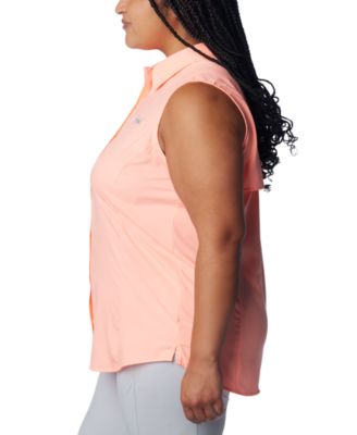 Plus Size PFG Tamiami Button-Front Sleeveless Top