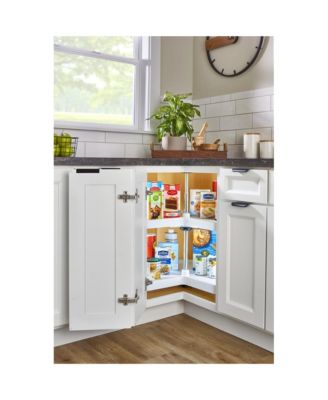 32'' Lazy Susan Kidney Polymer 2-Shelf, White, 3472-32-11-52