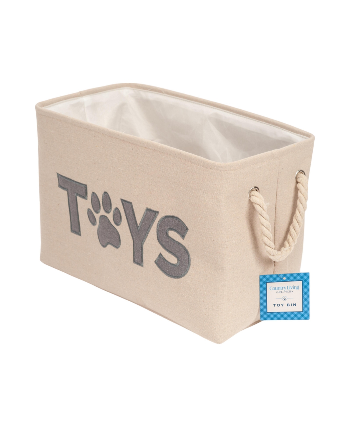 Foldable Fabric Dog Toy Storage Bin - Durable, Stylish, and Convenient Organizer for Pet Accessories - Beige/khaki