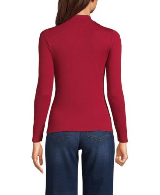 Women's Drapey Rib Skimming Long Sleeve Mock Neck