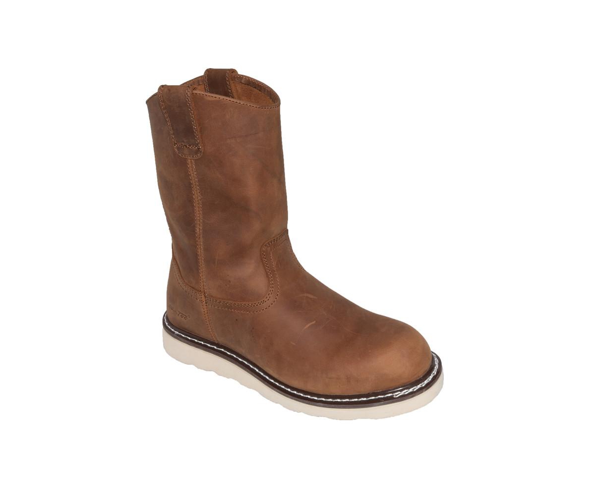 Men's 8" Side Zipper Pull On Wellington Boot - Brown