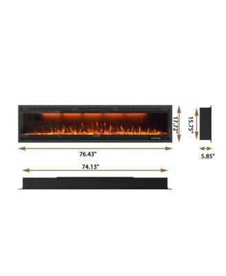 5120 BTU Electric Fireplace With 3 Colors Selectable And Buttons Or Remote Control