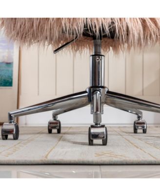 Modern Faux fur home office chair, fluffy chair for girls, makeup vanity Chair