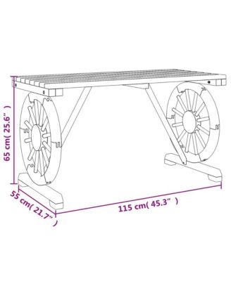 Garden Table Burnt wood Solid fir wood Medium Durable