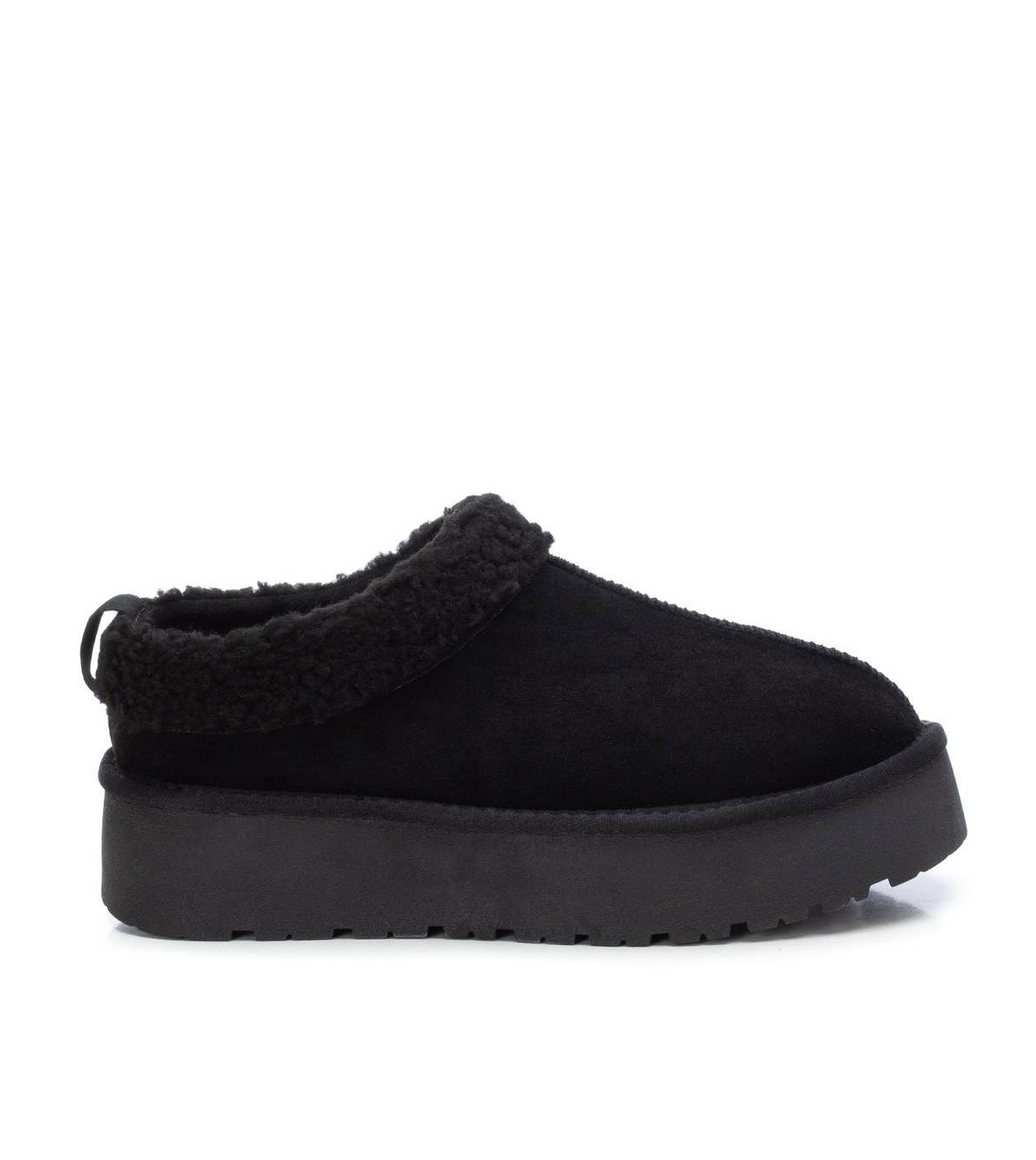 Women's Platform Suede Clog Slippers By - Black