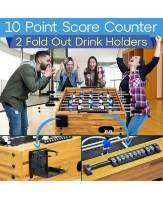 48" Competition Foosball Table for Home and Game Room with 2 Balls and 2 Cup Holders