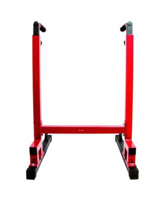 BalanceFrom Multi-Function Home Gym Exercise Dip Stand, 500lb Capacity, Red