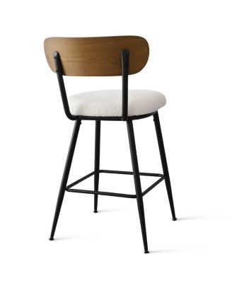 Scandia-style Set of 2 Armless Counter Height Stool with Metal Base