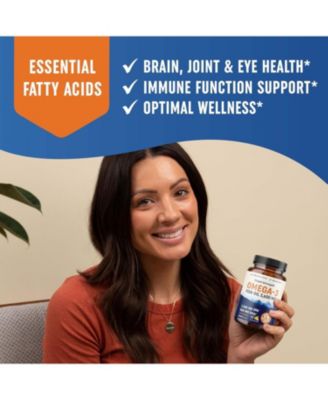 Triple Strength Omega 3 Fish Oil Softgels, Essential Fatty Acids for Healthy Heart Support, Premium Burpless Softgel Supplements, 180ct