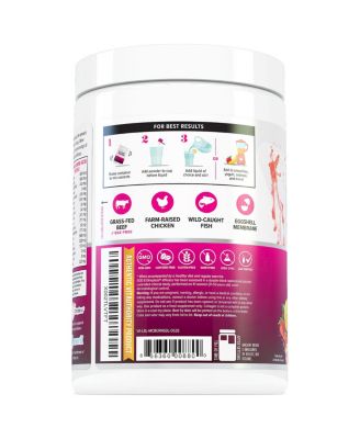 Multi Collagen Burn Hydrolyzed Collagen Peptides Powder with Types I II III V X, Supports Weight Loss, Strawberry Lemonade, Vitauthority, 30 servings