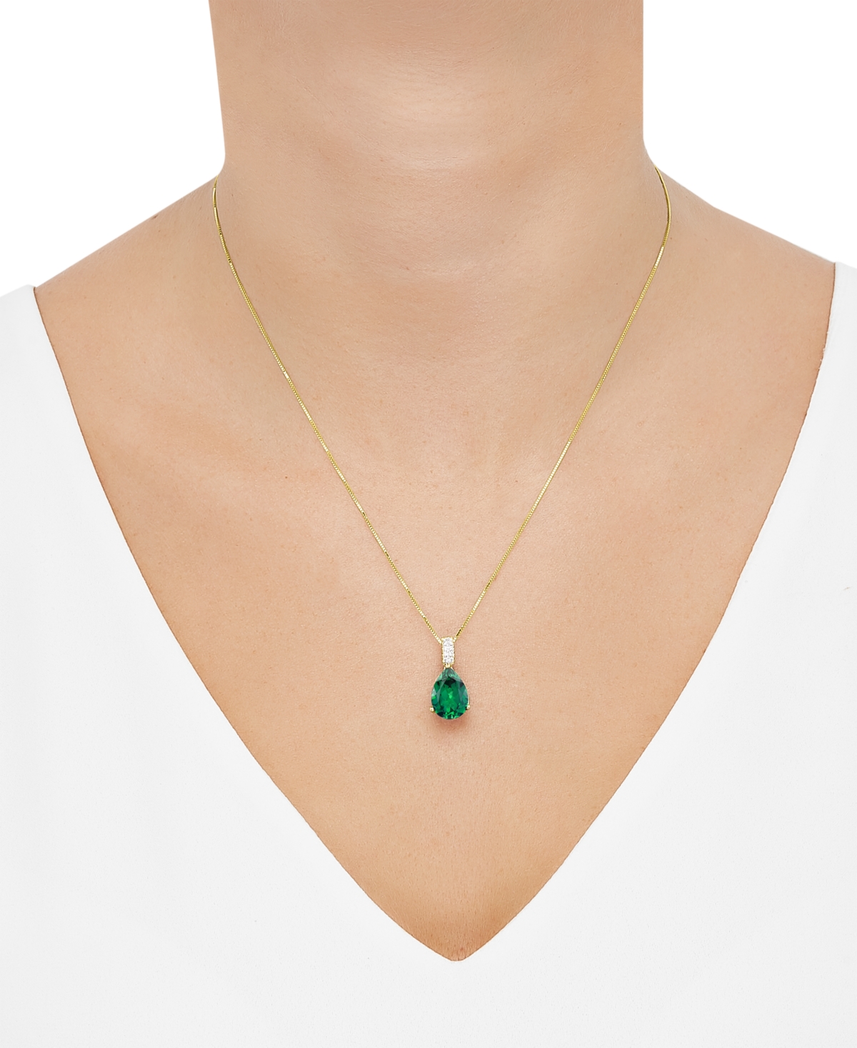 Grown With Love Lab Sapphire (5 ct. t.w.) & Diamond (1/10 18" Pendant Necklace 14k White Gold