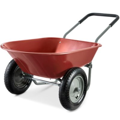 Dual-Wheel Home Wheelbarrow Yard Garden Cart for Lawn, Construction
