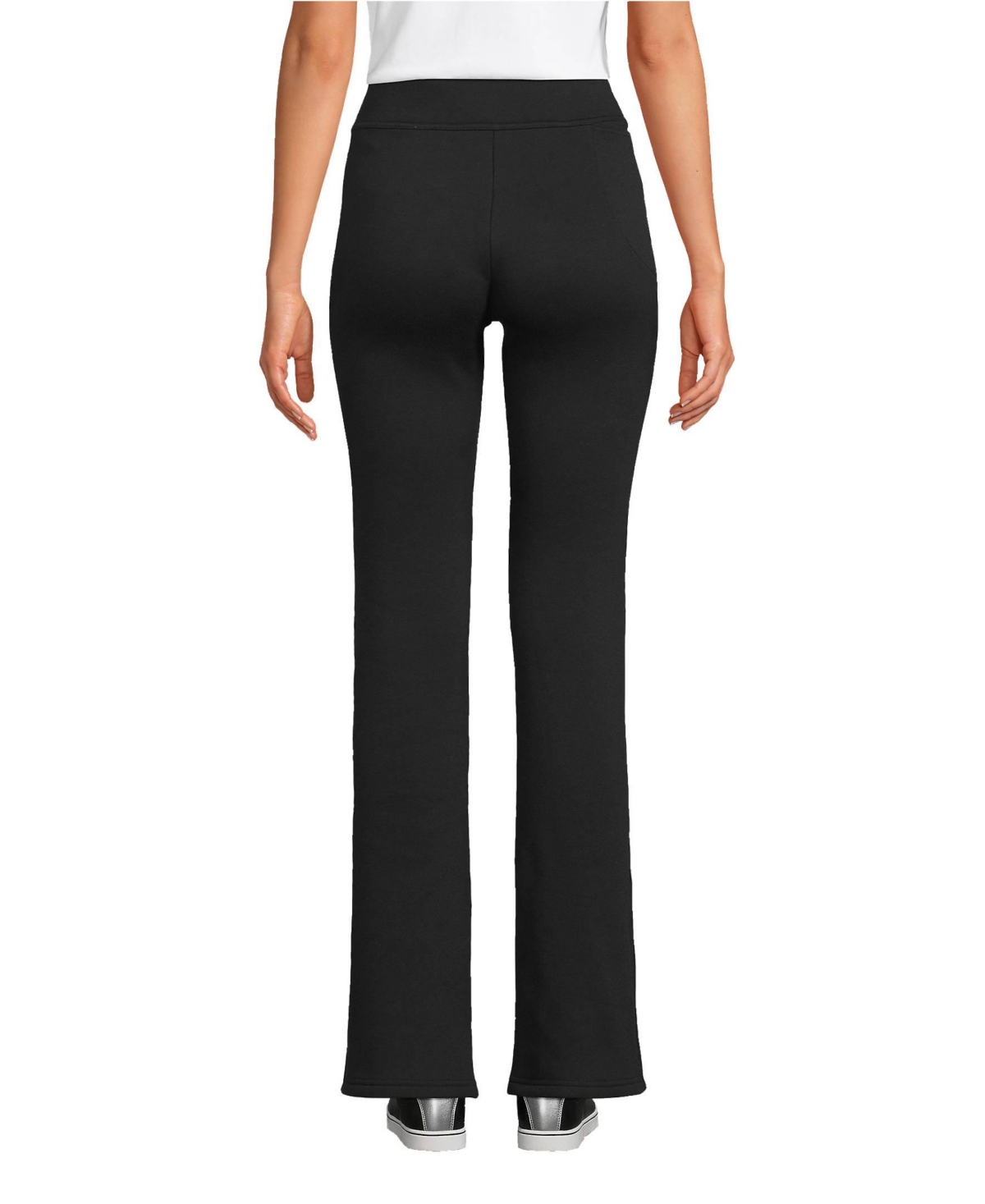 Lands' End Women's Tall High Rise Serious Sweats Fleece Lined Pocket Bootcut Pants