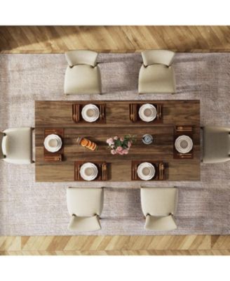 63-inch Dining Table for 4-6, Farmhouse Kitchen Table with Large Tabletop, Rectangular Dinner Eating Table