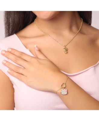 Sanrio Pave Heart Charm Bracelet – Sparkling Cute Accessory