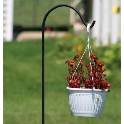 92 Inch Shepherd's Hook Premium Metal Garden Plant Hanger, Black (3 Pack