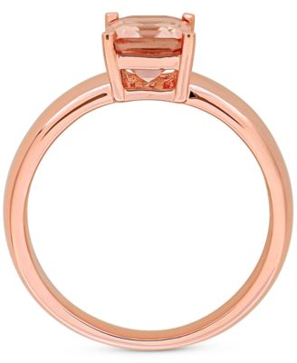 Morganite Emerald-Cut Solitaire Wide Width Statement Ring (1-1/2 ct. t.w.) in 14k Rose Gold